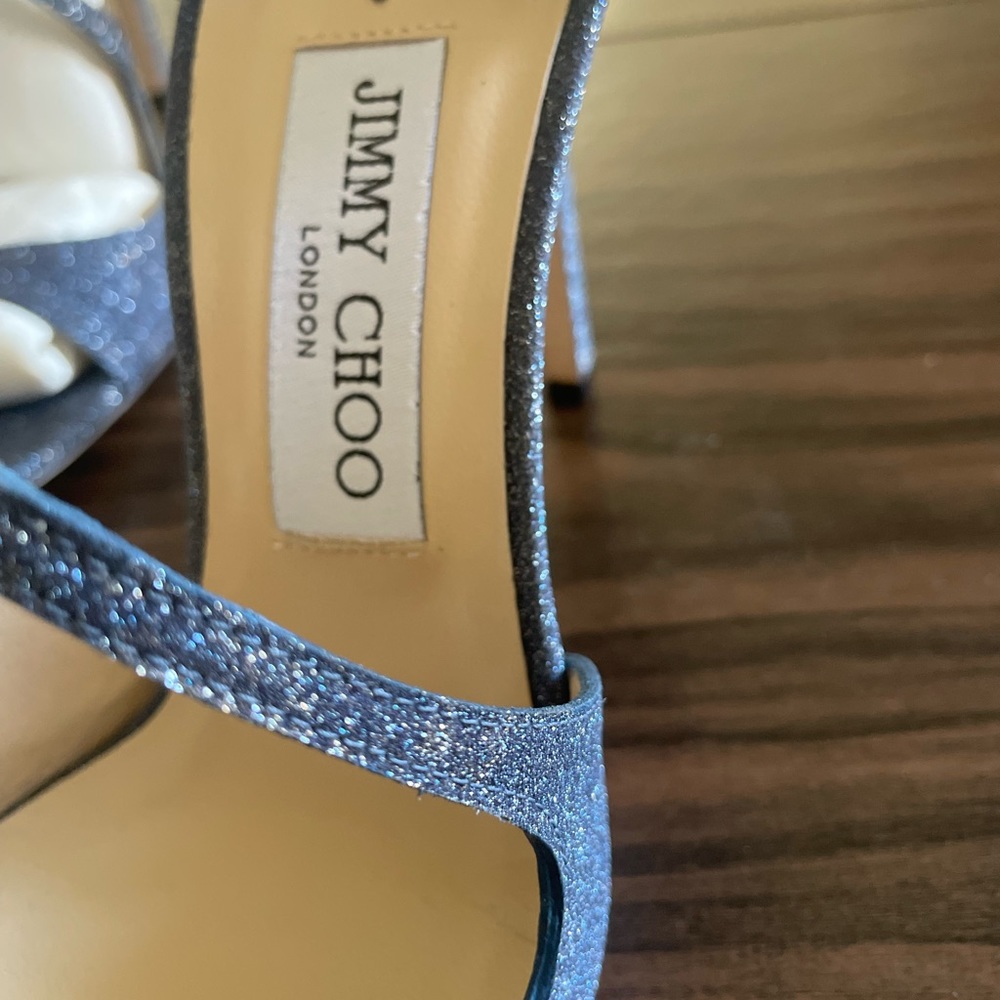 New - Jimmy Choo Fine Glitter Leather Stilettos - Never worn.
